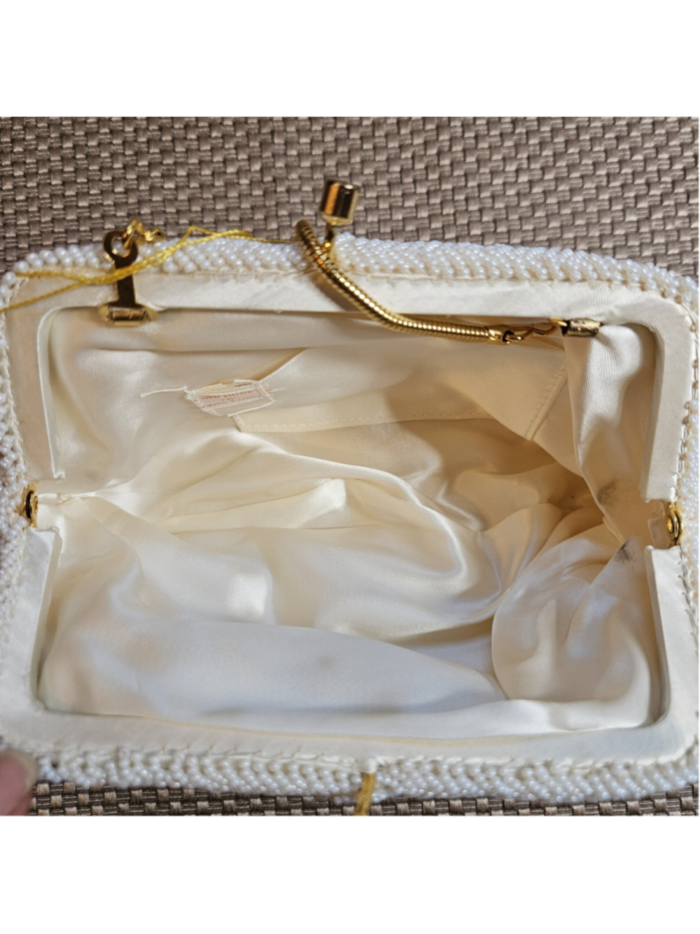 Vintage La Regal by Diga Beaded Sequined Glamorous Handbag Gold Chain 1950's - Picture 4 of 9